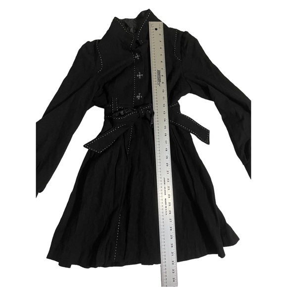 Rare Anthropologie One September Jacket Womens Small Black Snowflakes Wool Coat - Picture 2 of 15